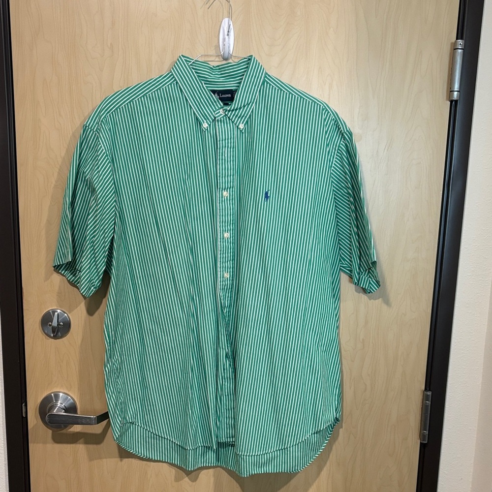 Ralph Lauren Green Striped Casual Shirt